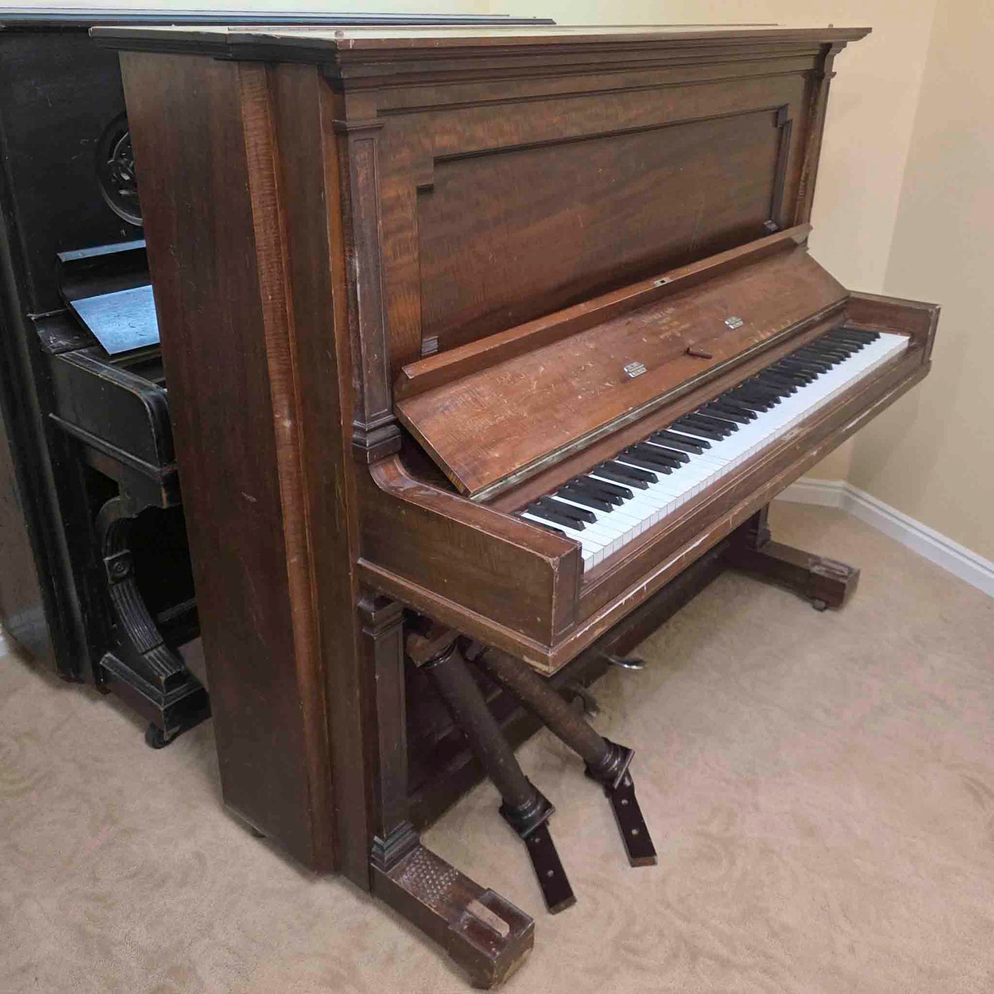 AVAILABLE TO RESTORE: CALL FOR CUSTOM PRICING - 1910 Steinway & Sons 53" Mahogany Finish Upright Piano
