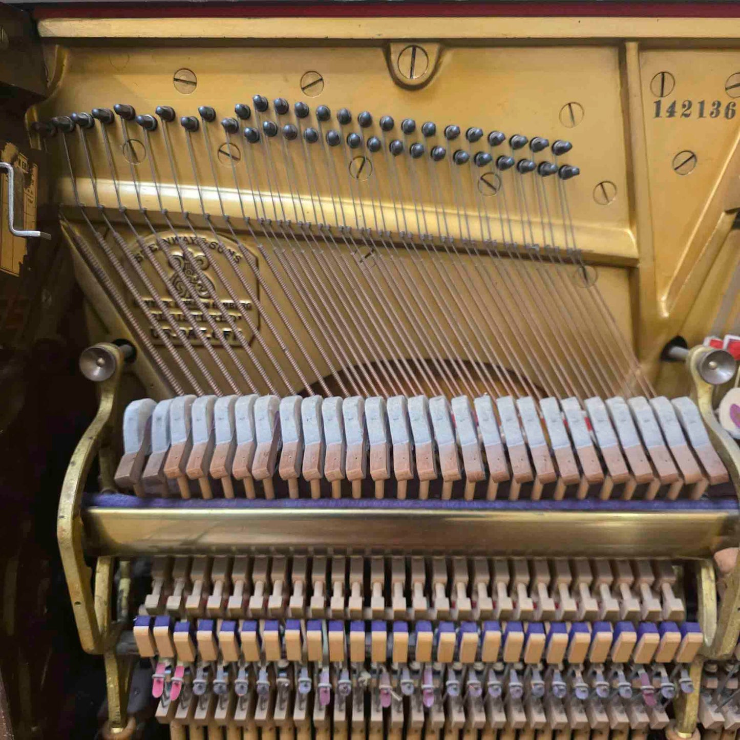 AVAILABLE TO RESTORE: CALL FOR CUSTOM PRICING - 1910 Steinway & Sons 53" Mahogany Finish Upright Piano