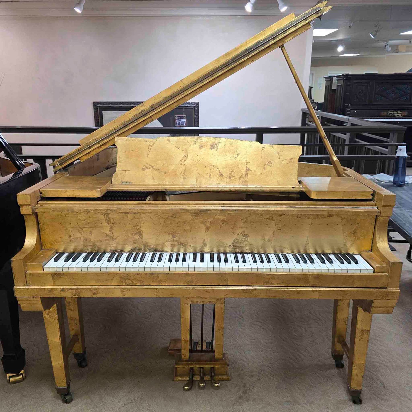 CURRENT SHOP WORK 1918 Hazelton Bros 5'3" Wood Finish "Gold Leaf" Commissioned Grand Piano