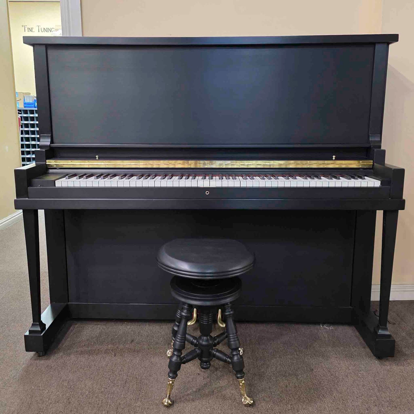 HEIRLOOM RESTORATION 1920 Howard 51" Satin Black Commissioned Upright Piano
