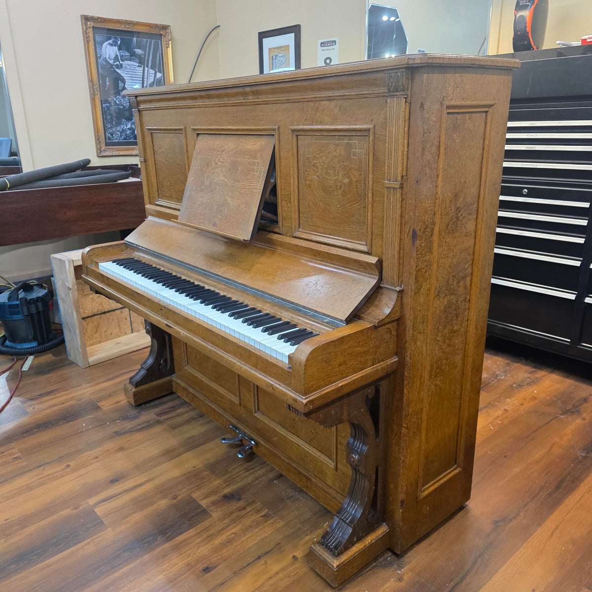CURRENT SHOP WORK 1886 Conover Bros Wood Finish Commissioned Upright Piano photo 2
