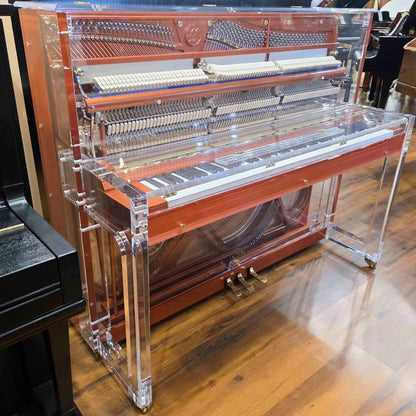 SOLD Hailun HU-125A  49.5" Custom Crystal Upright Piano with Self-Playing QRS System