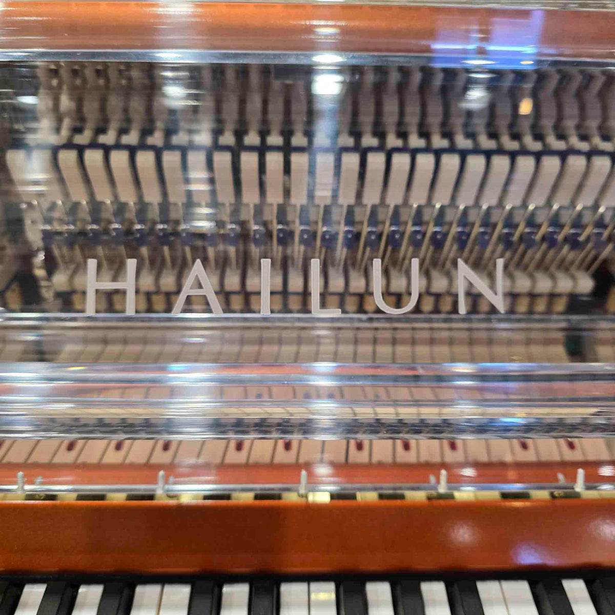 SOLD Hailun HU-125A  49.5" Custom Crystal Upright Piano with Self-Playing QRS System