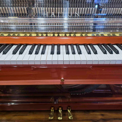 SOLD Hailun HU-125A  49.5" Custom Crystal Upright Piano with Self-Playing QRS System