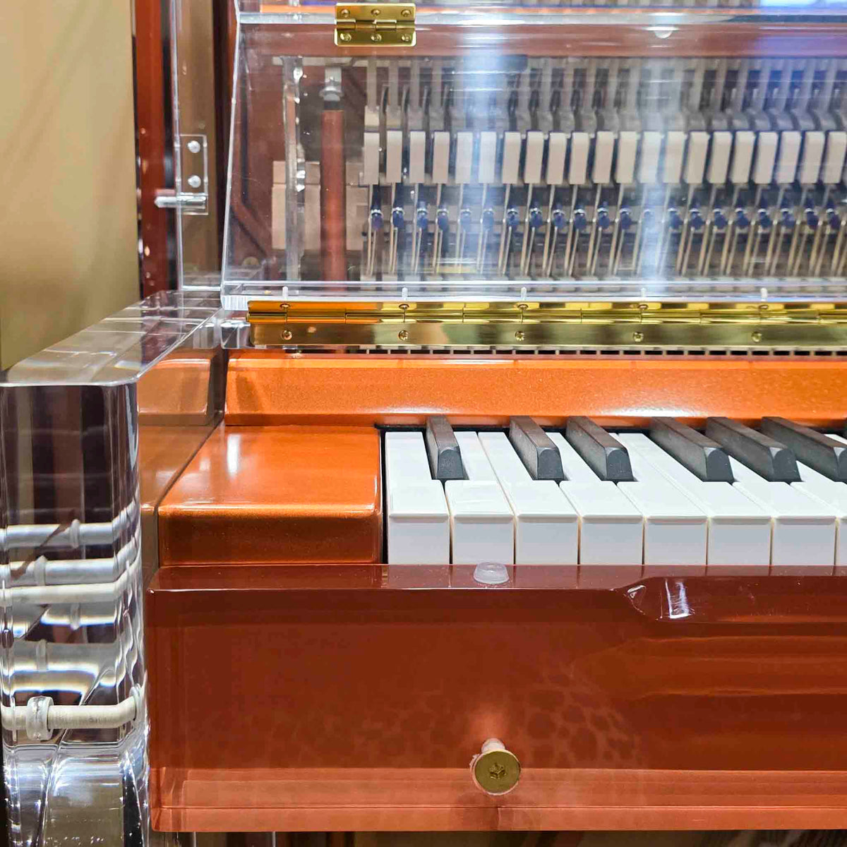 SOLD Hailun HU-125A  49.5" Custom Crystal Upright Piano with Self-Playing QRS System