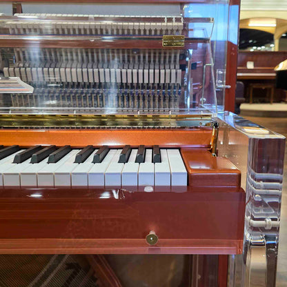SOLD Hailun HU-125A  49.5" Custom Crystal Upright Piano with Self-Playing QRS System