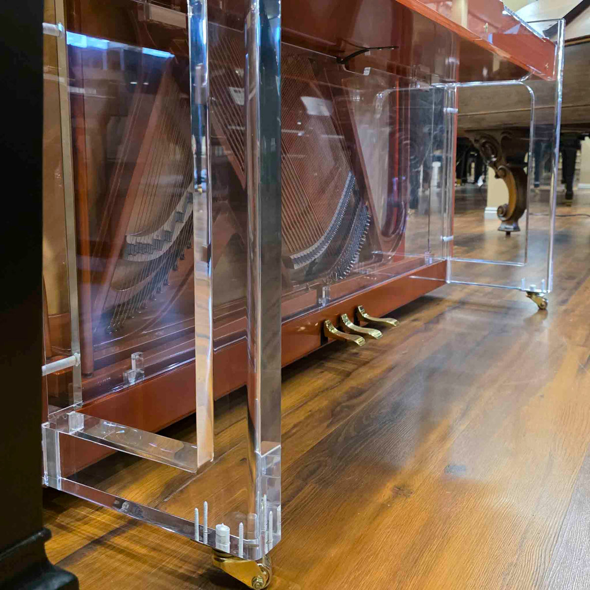 SOLD Hailun HU-125A  49.5" Custom Crystal Upright Piano with Self-Playing QRS System