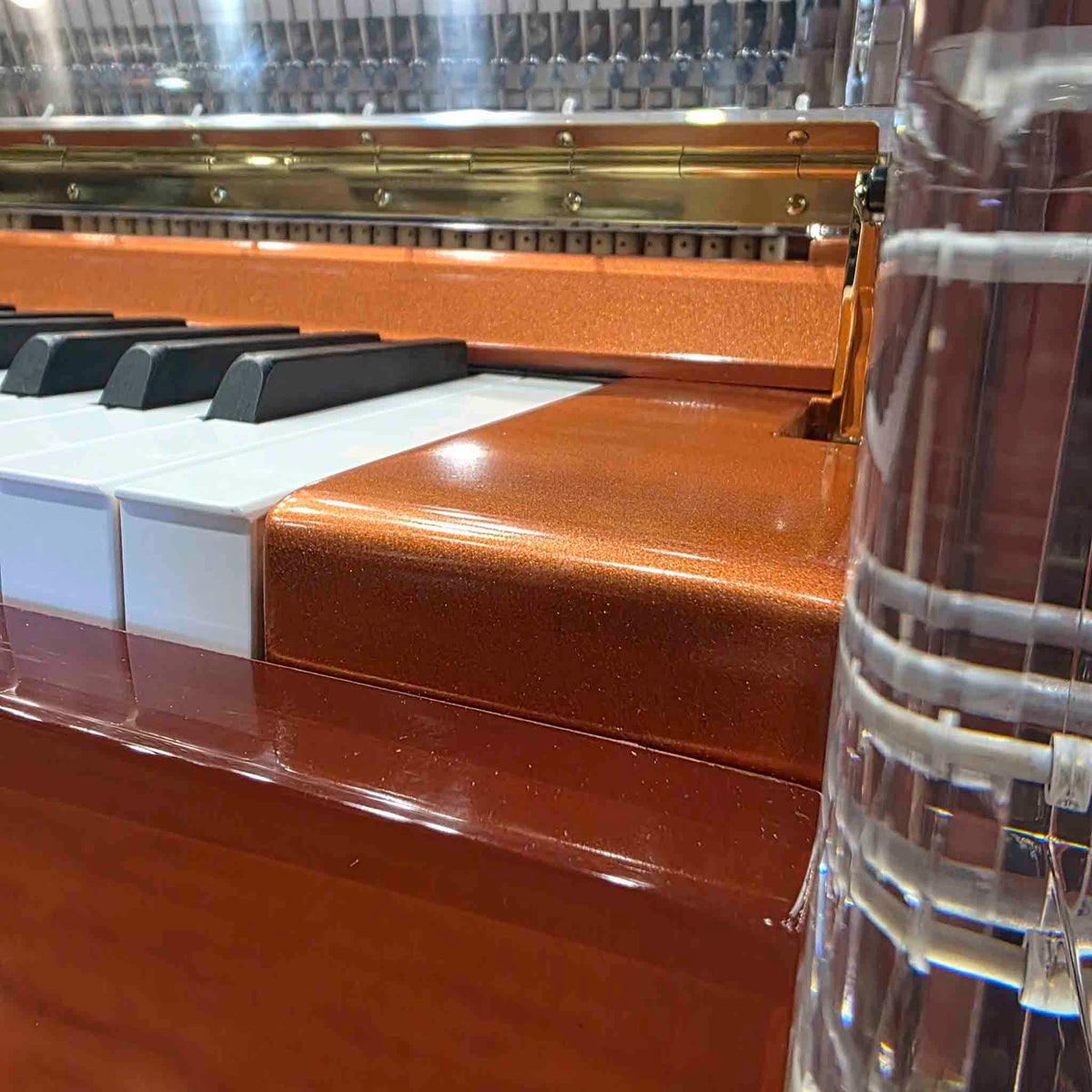 SOLD Hailun HU-125A  49.5" Custom Crystal Upright Piano with Self-Playing QRS System