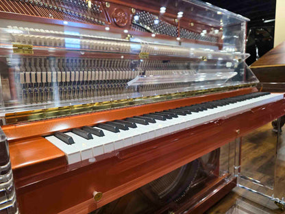 SOLD Hailun HU-125A  49.5" Custom Crystal Upright Piano with Self-Playing QRS System
