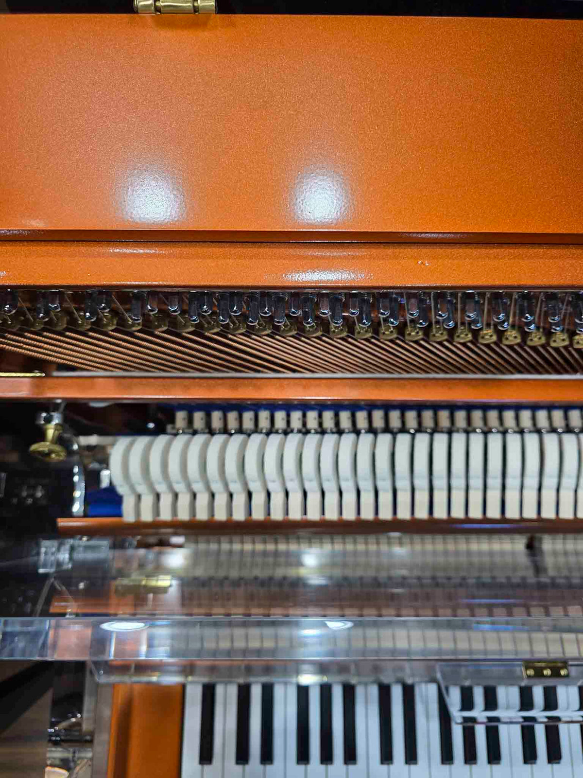 SOLD Hailun HU-125A  49.5" Custom Crystal Upright Piano with Self-Playing QRS System