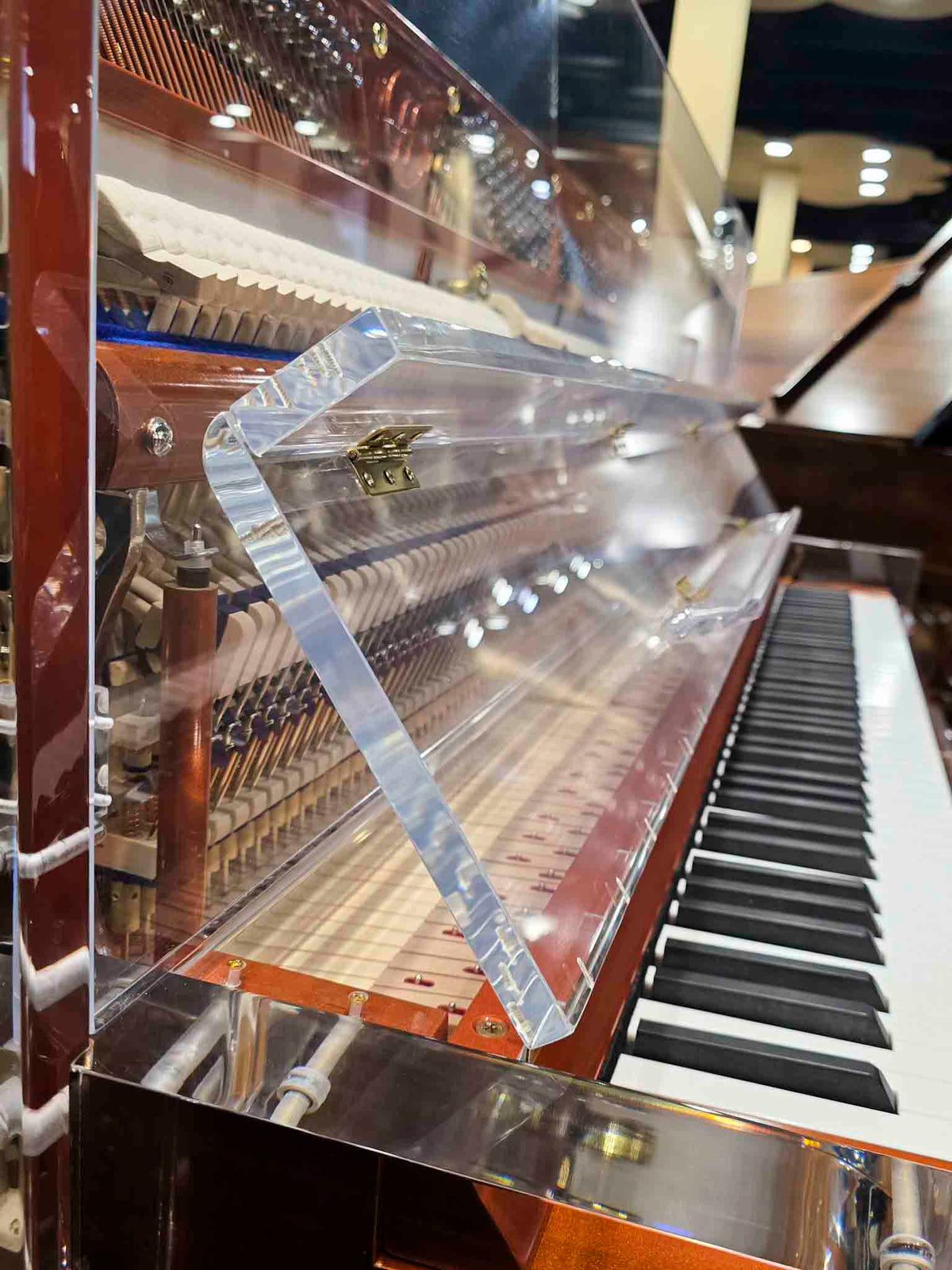 SOLD Hailun HU-125A  49.5" Custom Crystal Upright Piano with Self-Playing QRS System