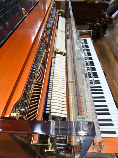 SOLD Hailun HU-125A  49.5" Custom Crystal Upright Piano with Self-Playing QRS System