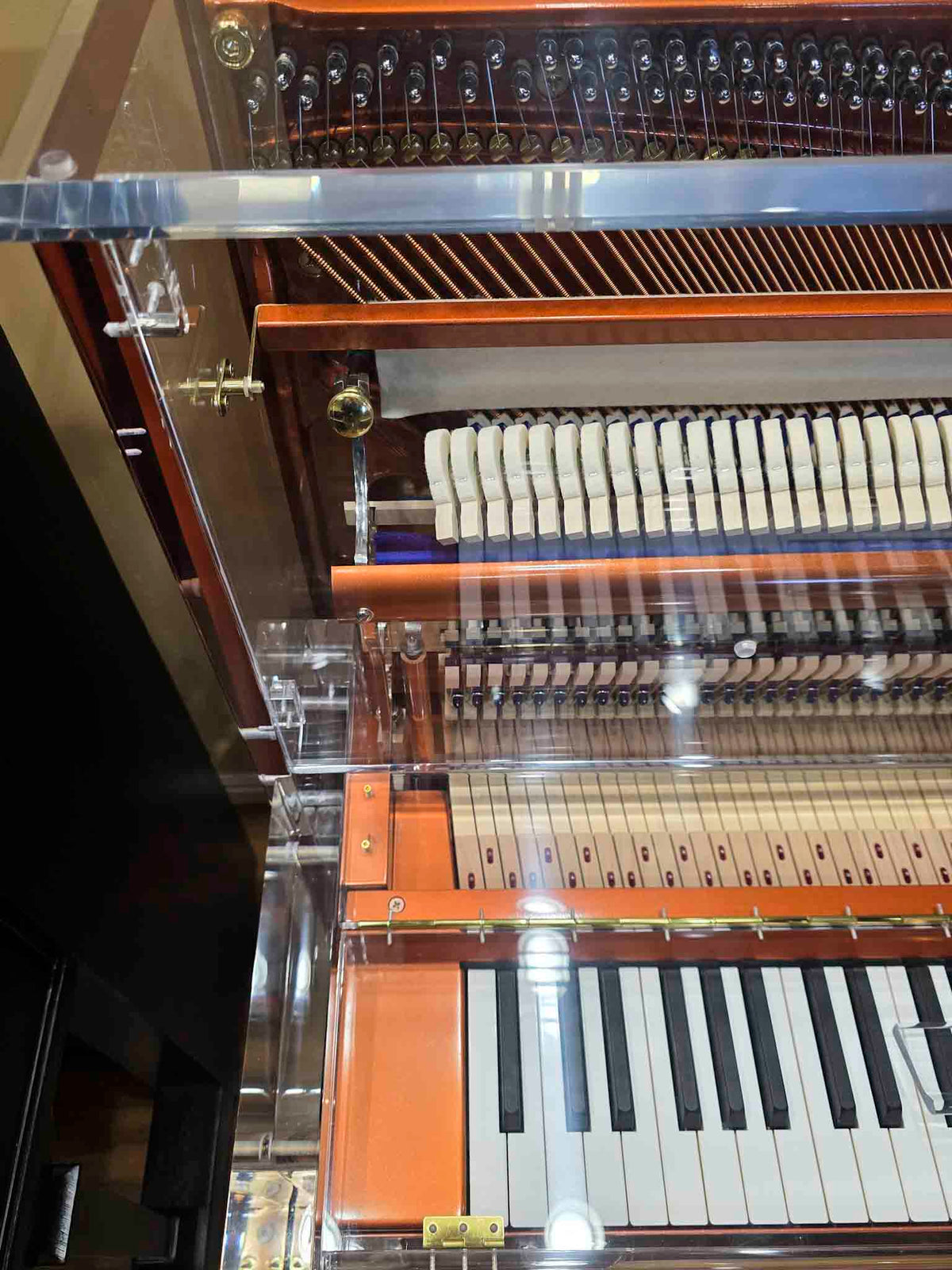 SOLD Hailun HU-125A  49.5" Custom Crystal Upright Piano with Self-Playing QRS System