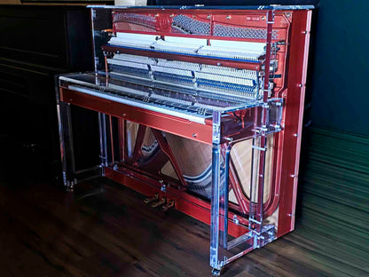 SOLD Hailun HU-125A  49.5" Custom Crystal Upright Piano with Self-Playing QRS System
