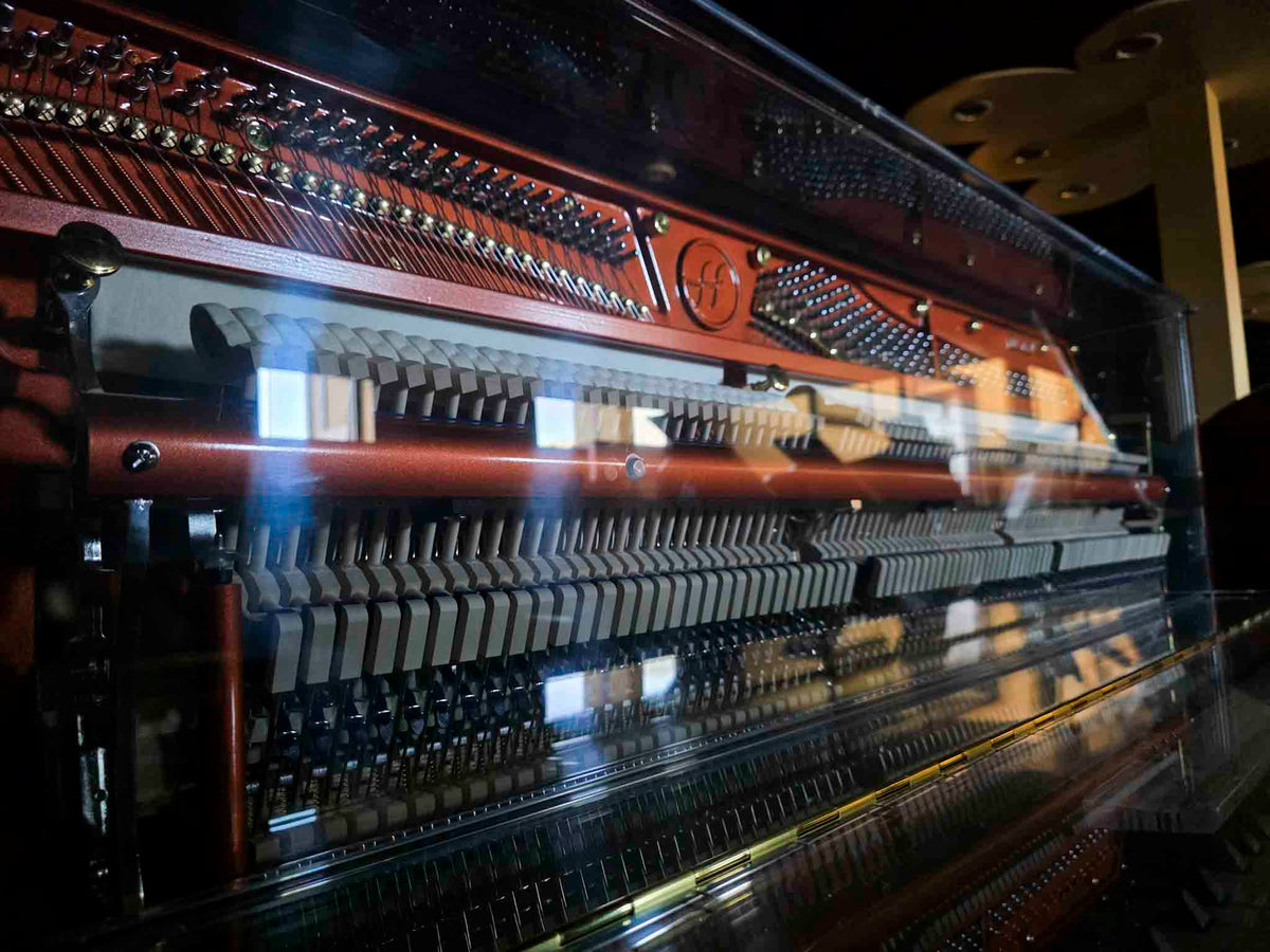 SOLD Hailun HU-125A  49.5" Custom Crystal Upright Piano with Self-Playing QRS System