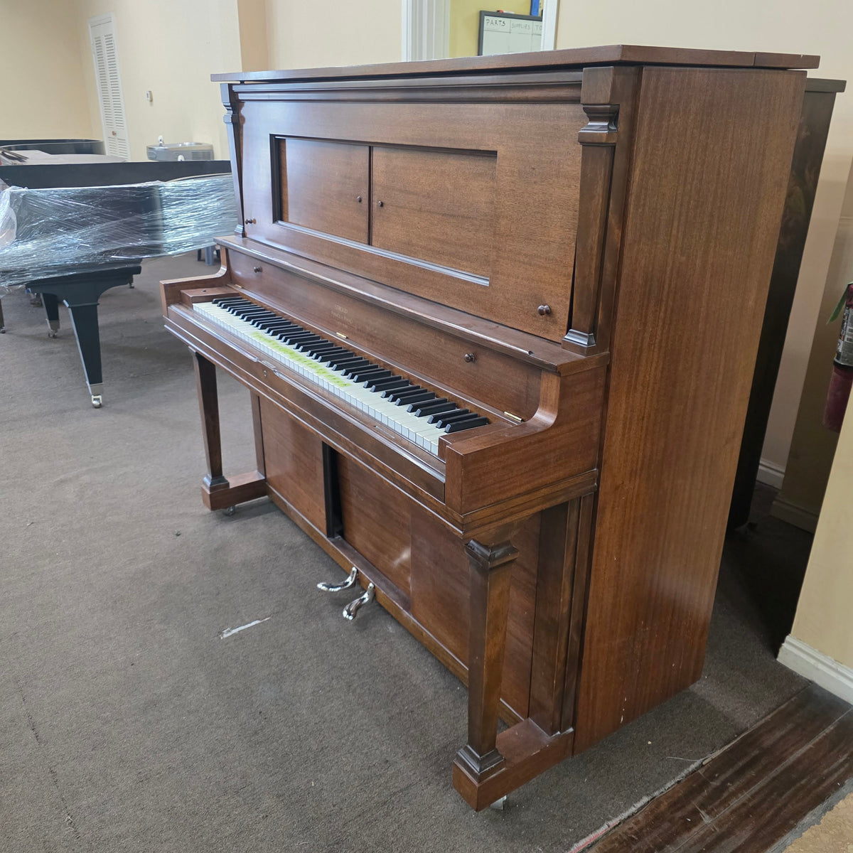 CURRENT SHOP WORK 1933 Stroud 54.5" Wood Finish Commissioned Upright Vintage Player Piano photo 3