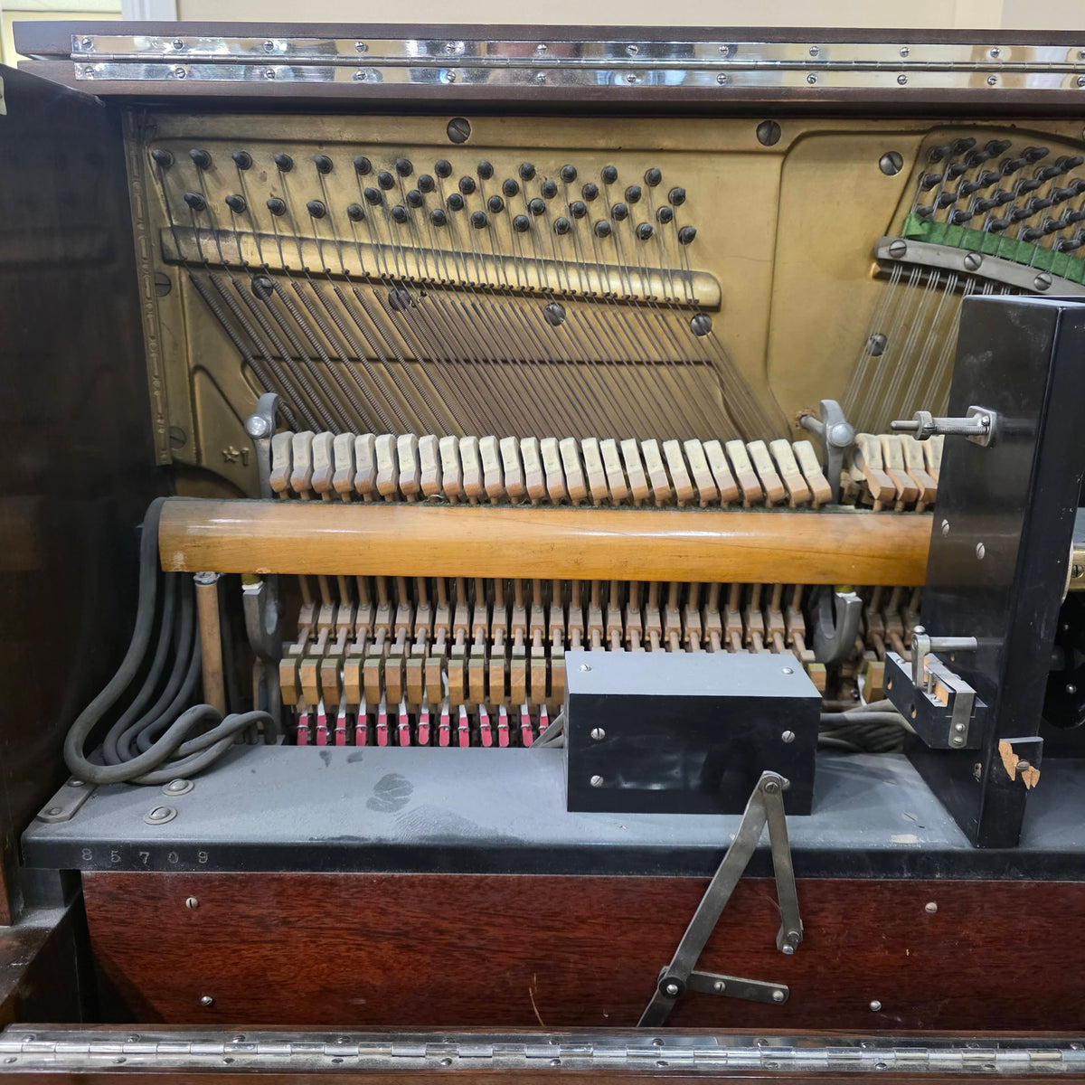 CURRENT SHOP WORK 1933 Stroud 54.5" Wood Finish Commissioned Upright Vintage Player Piano photo 12