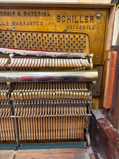 CURRENT SHOP WORK 1903 Schiller 57" Wood Finish Commissioned Upright Piano