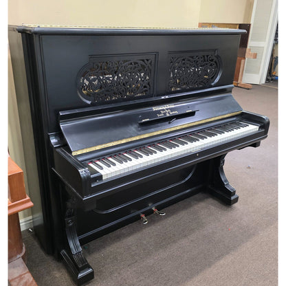 HEIRLOOM RESTORATION 1889 Steinway & Sons 53" Satin Black Commissioned Upright Piano