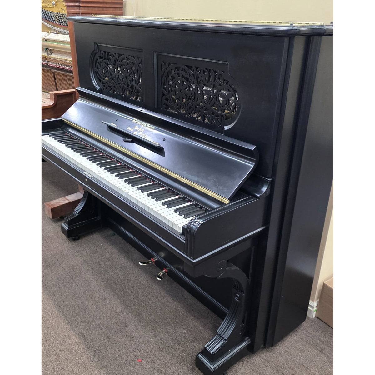 HEIRLOOM RESTORATION 1889 Steinway & Sons 53" Satin Black Commissioned Upright Piano
