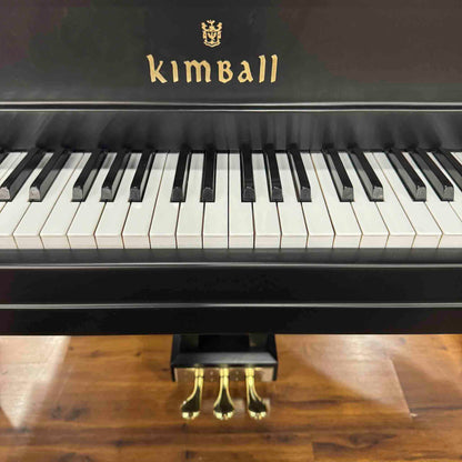 1990 Kimball Polished Satin Black 6'6" Grand Piano with Self Playing QRS System