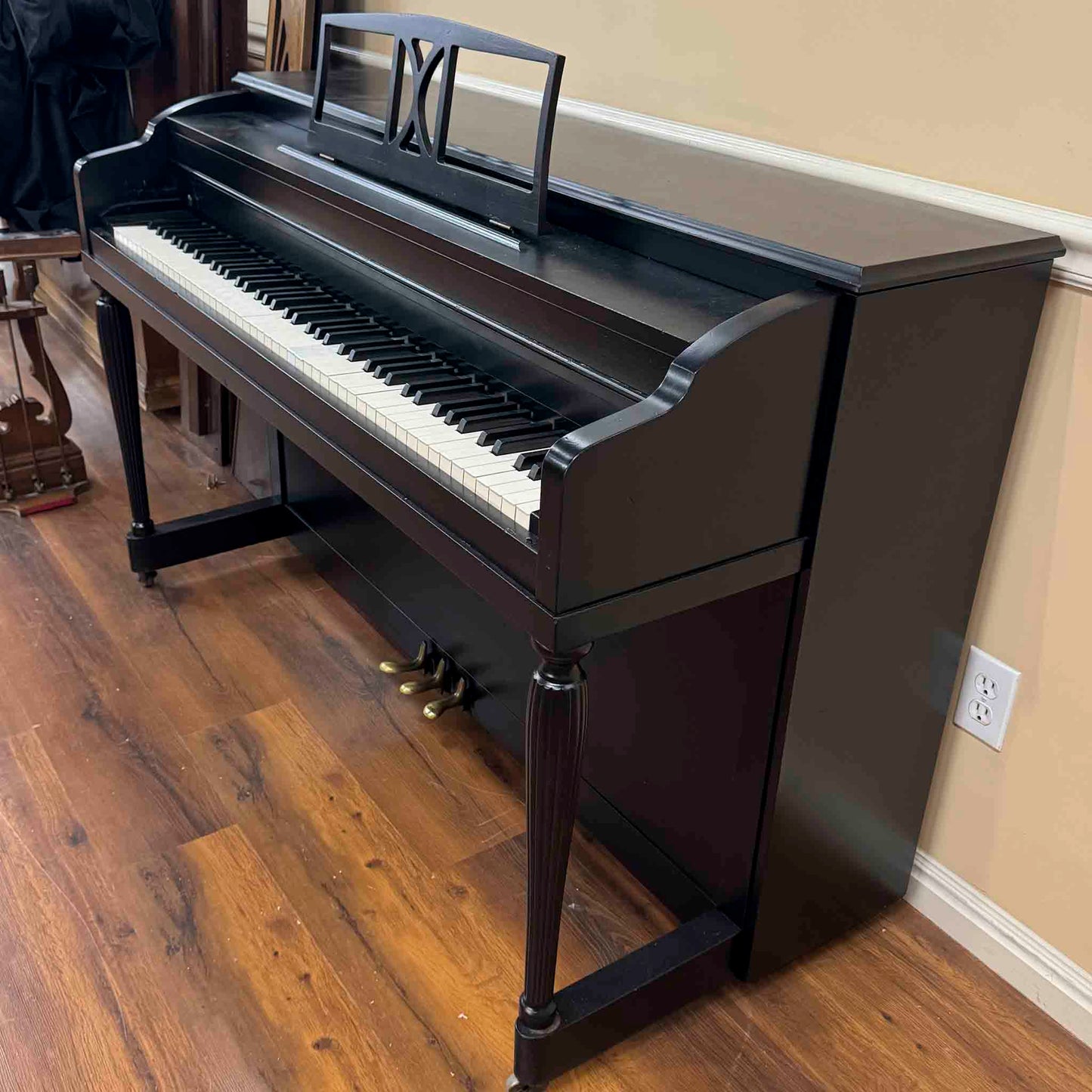 SOLD 1956 Kohler & Campbell 37" Black Satin Spinet Piano