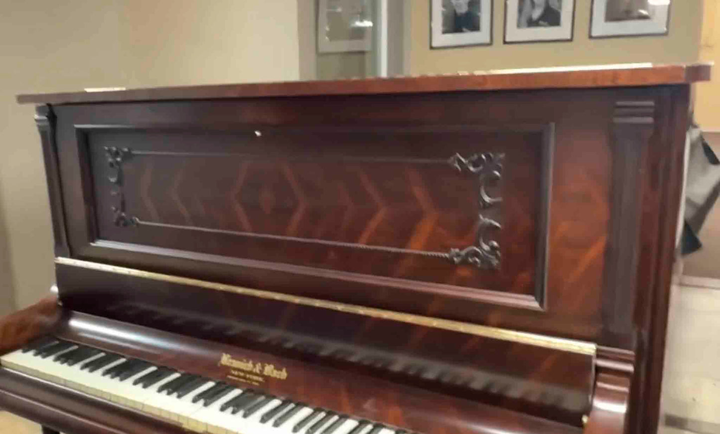 SOLD 1902 Kranich & Bach 54" Wood Finish Commissioned Upright Piano
