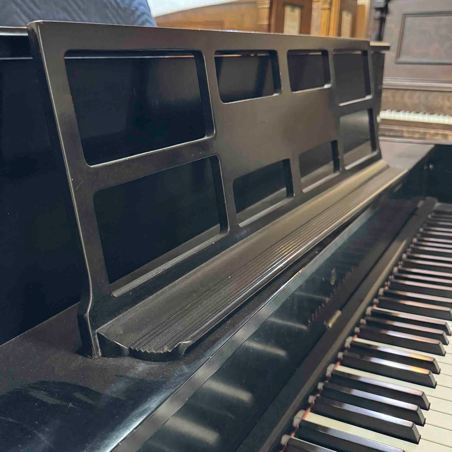 SOLD 1976 Steinway & Sons 44" Black Satin Finish Console Piano