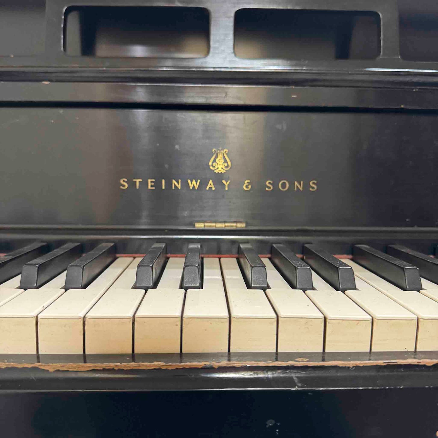 SOLD 1976 Steinway & Sons 44" Black Satin Finish Console Piano