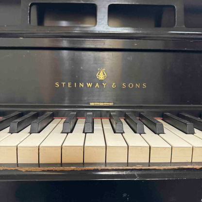 SOLD 1976 Steinway & Sons 44" Black Satin Finish Console Piano