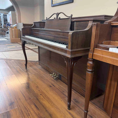 SOLD 1952 Janssen 39" Wood Finish Commissioned Spinet Piano