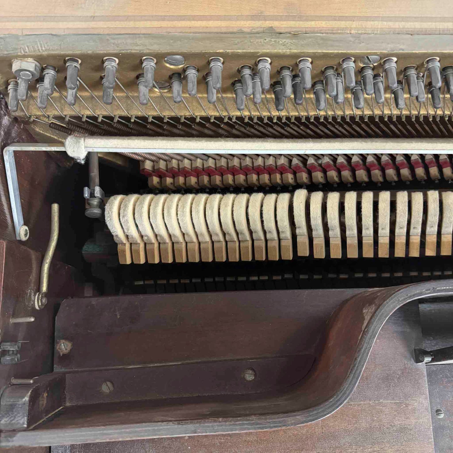 SOLD 1952 Janssen 39" Wood Finish Commissioned Spinet Piano