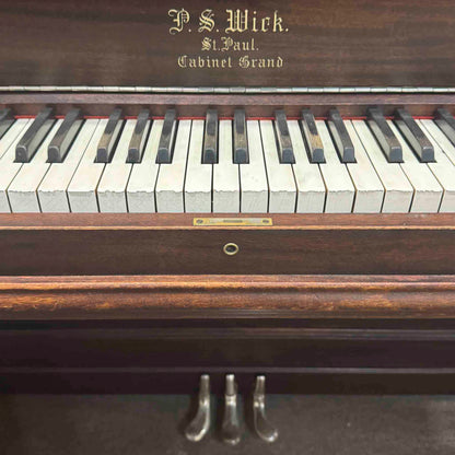 CURRENT SHOP WORK 1908 P.S. Wick 57" Wood Finish Commissioned Upright Piano
