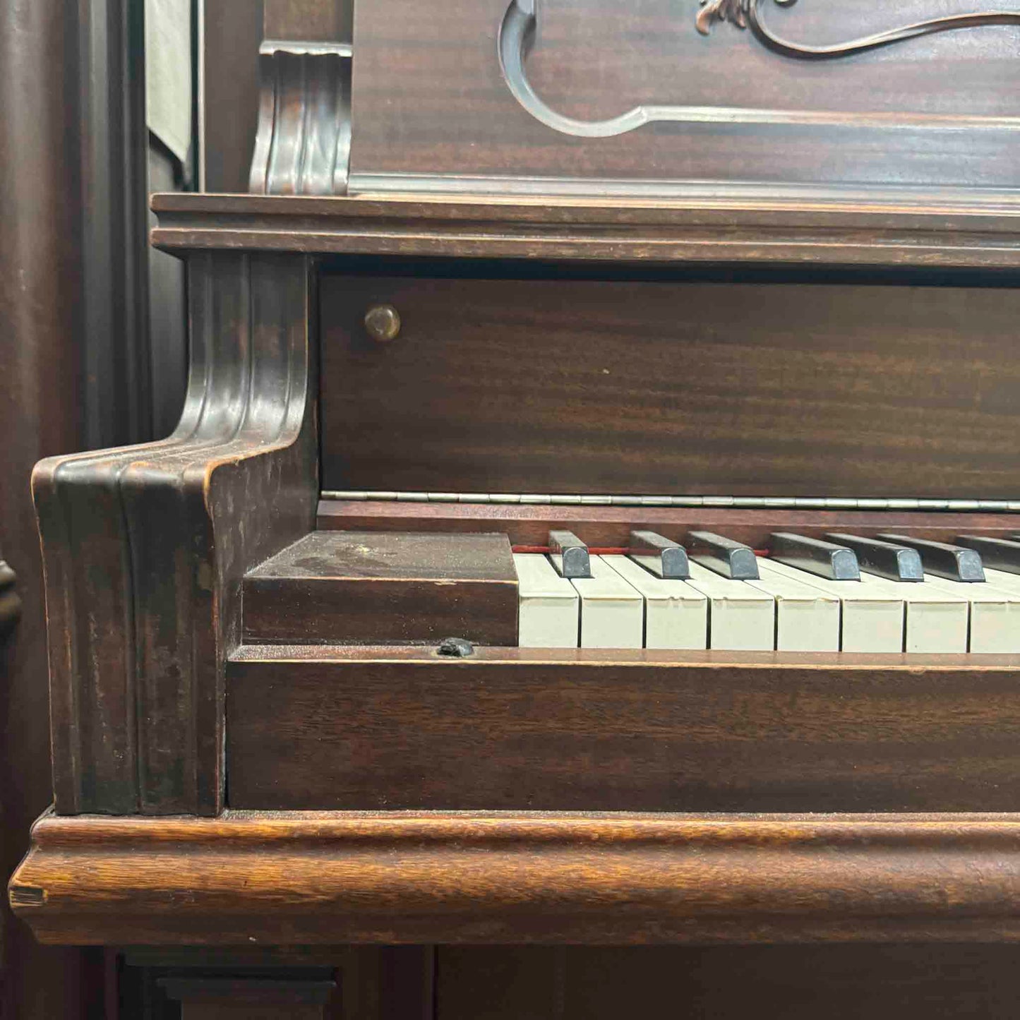 CURRENT SHOP WORK 1908 P.S. Wick 57" Wood Finish Commissioned Upright Piano