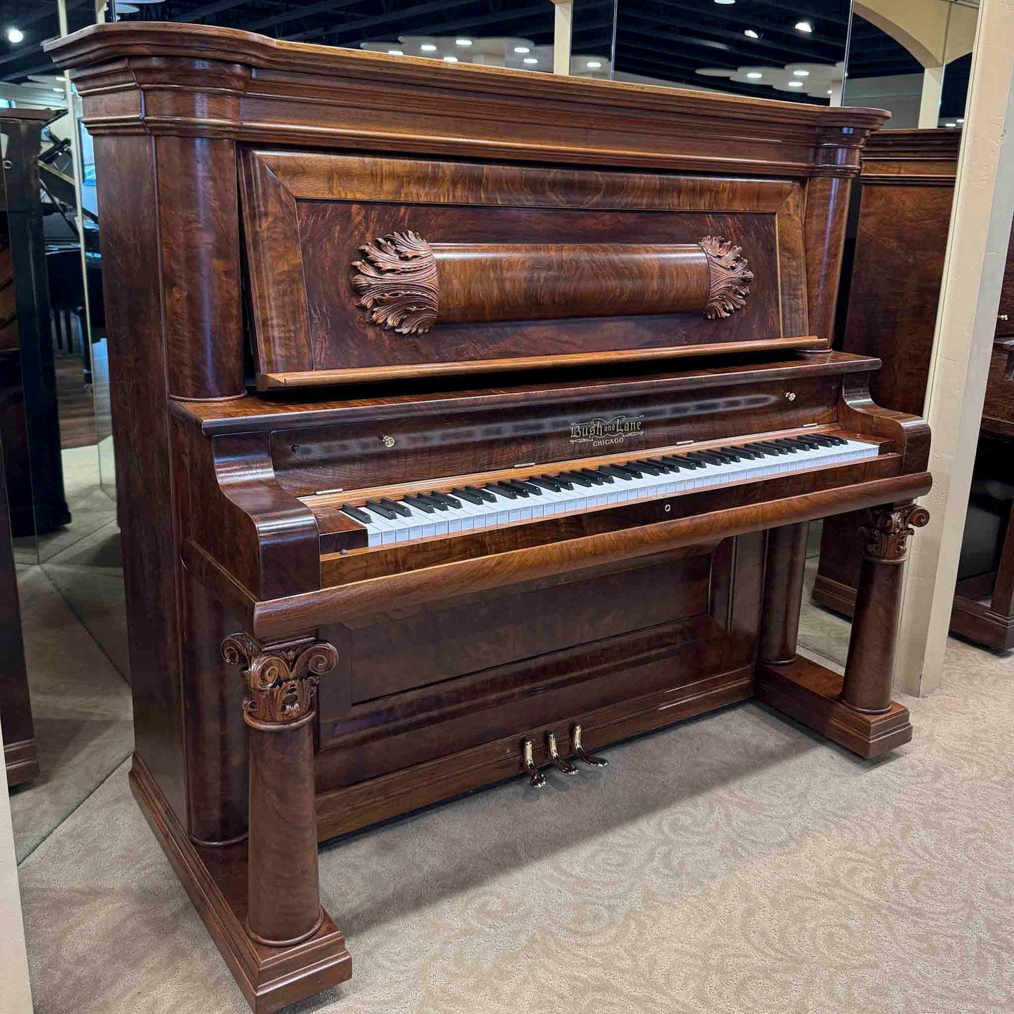 1901 Bush & Lane 58" Wood Finish Upright Piano