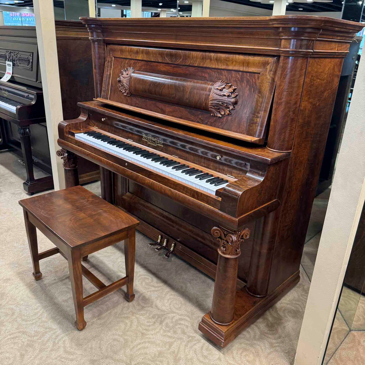 1901 Bush & Lane 58" Wood Finish Upright Piano