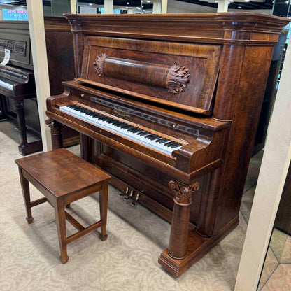 1901 Bush & Lane 58" Wood Finish Upright Piano