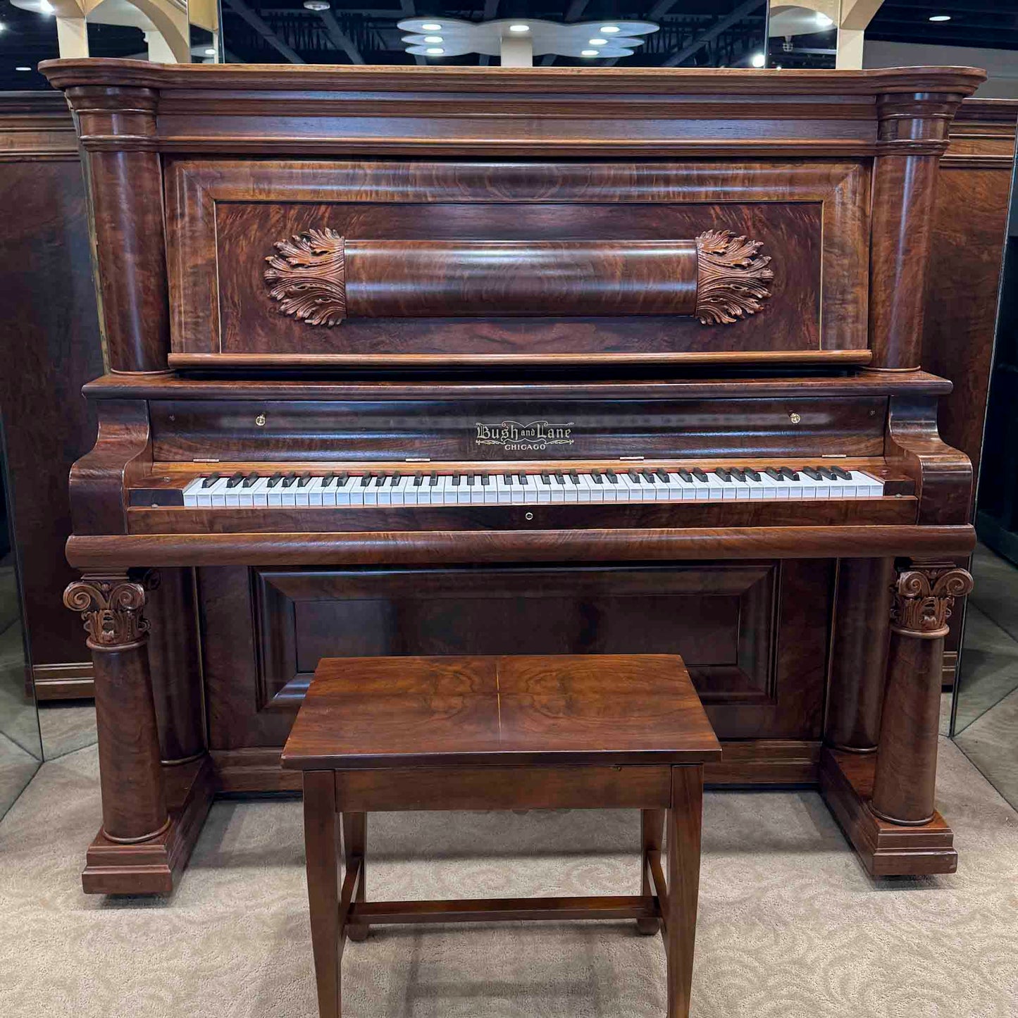 1901 Bush & Lane 58" Wood Finish Upright Piano