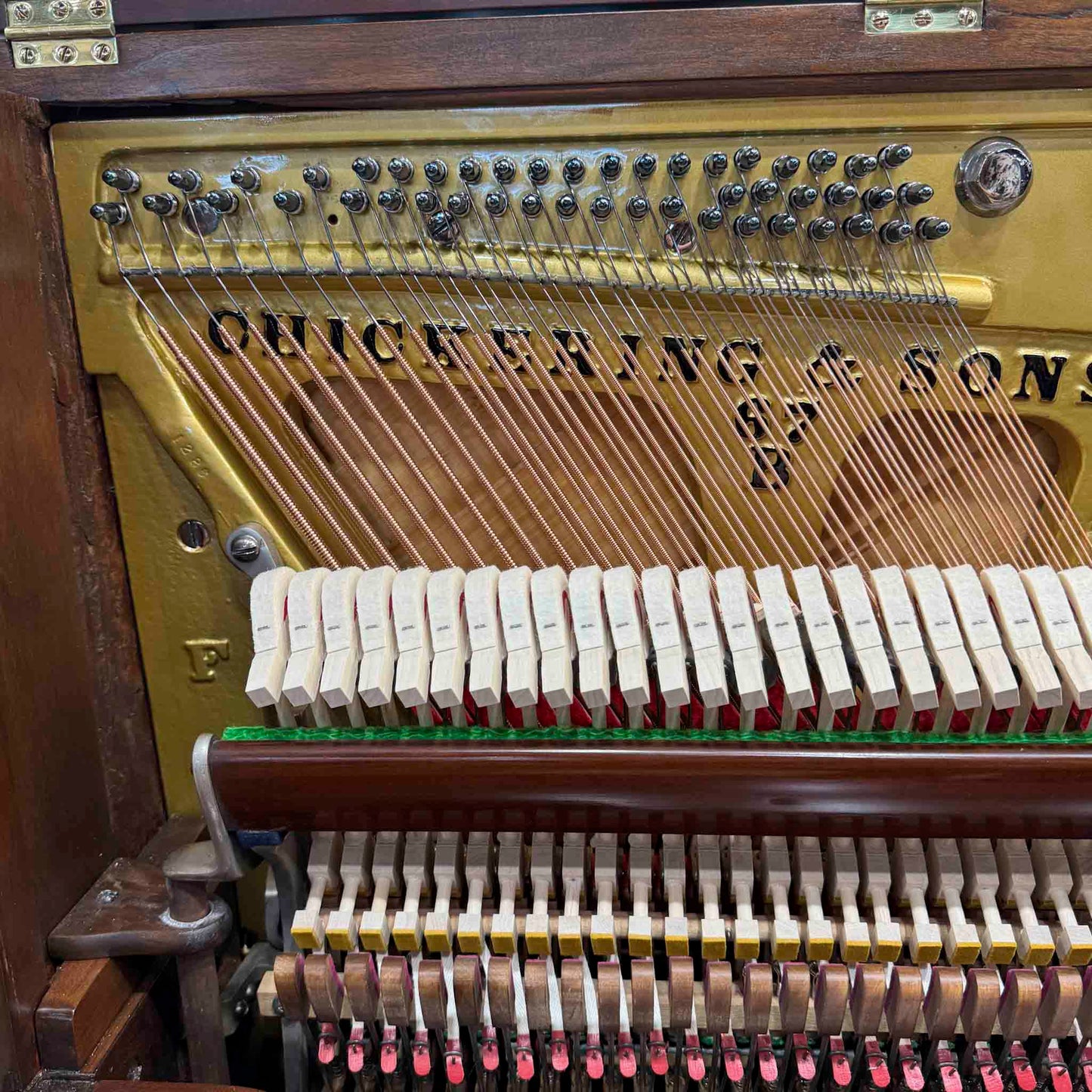 1890 Chickering Wood Finish Tall Upright Piano With Self Playing System