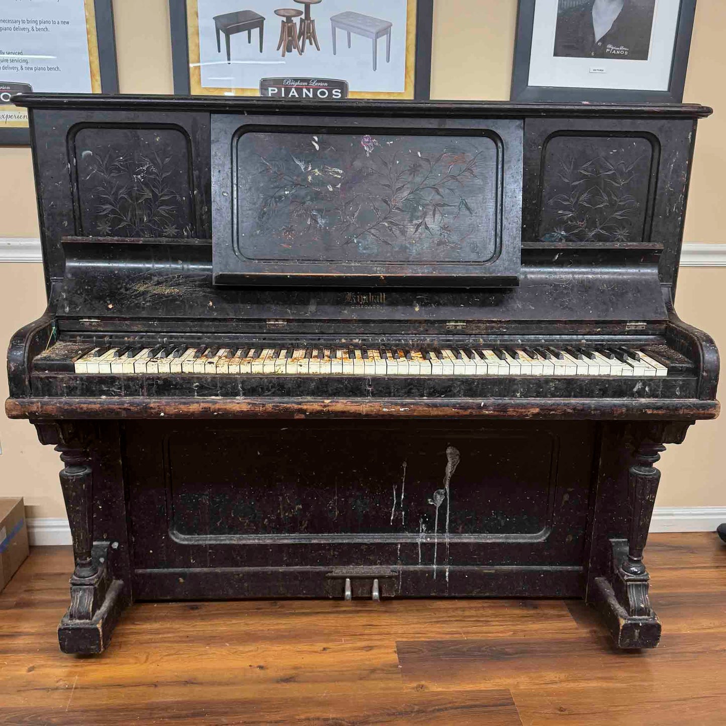 SOLD 1892 Kimball Wood Finish 51" Commissioned Upright Piano