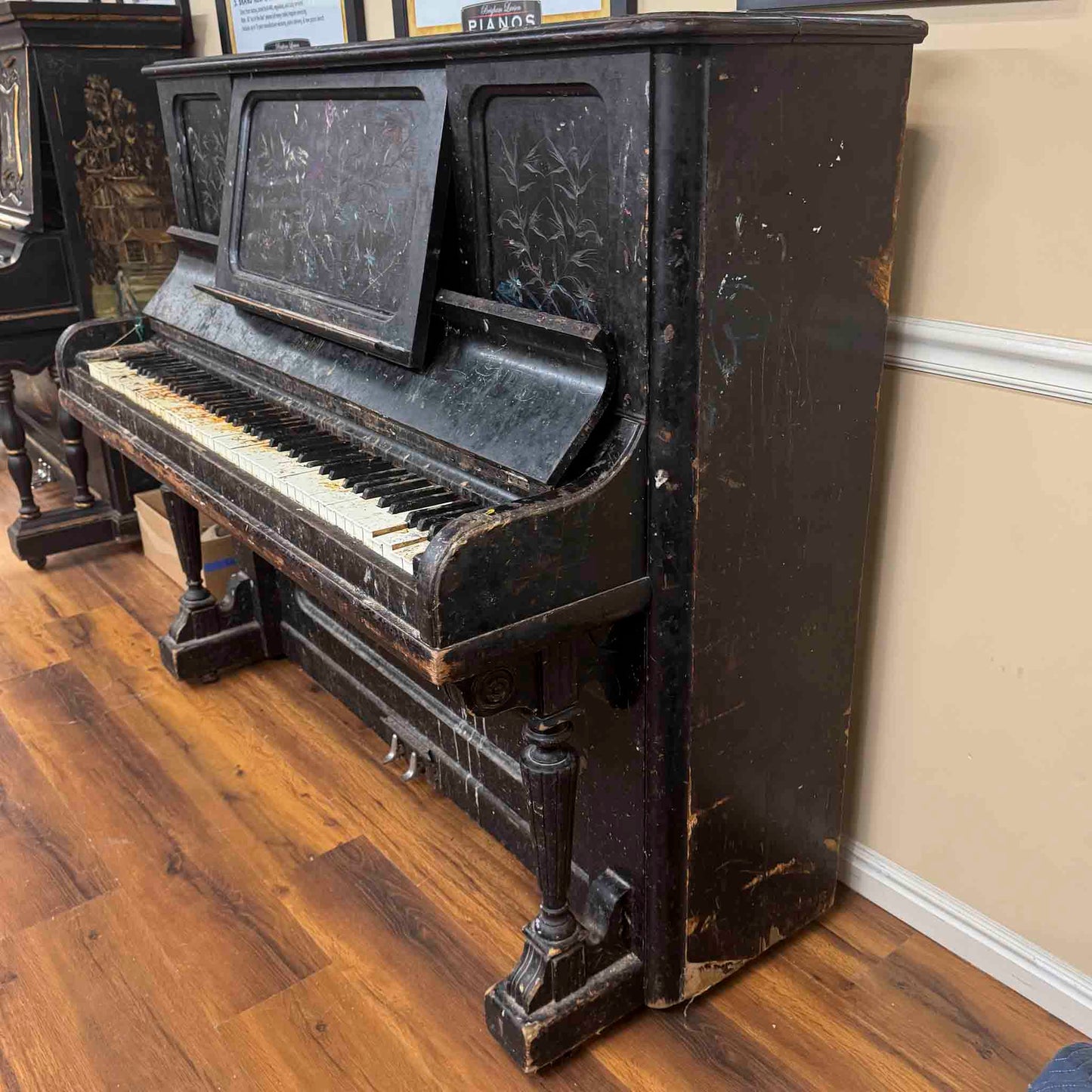 SOLD 1892 Kimball Wood Finish 51" Commissioned Upright Piano