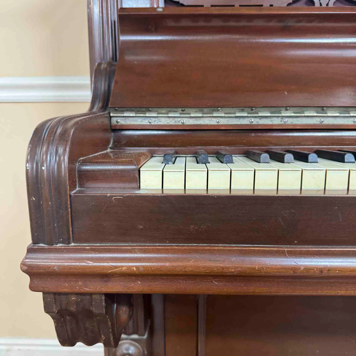 HEIRLOOM RESTORATION 1891 Weber Wood Finish 50" Commissioned Upright Piano