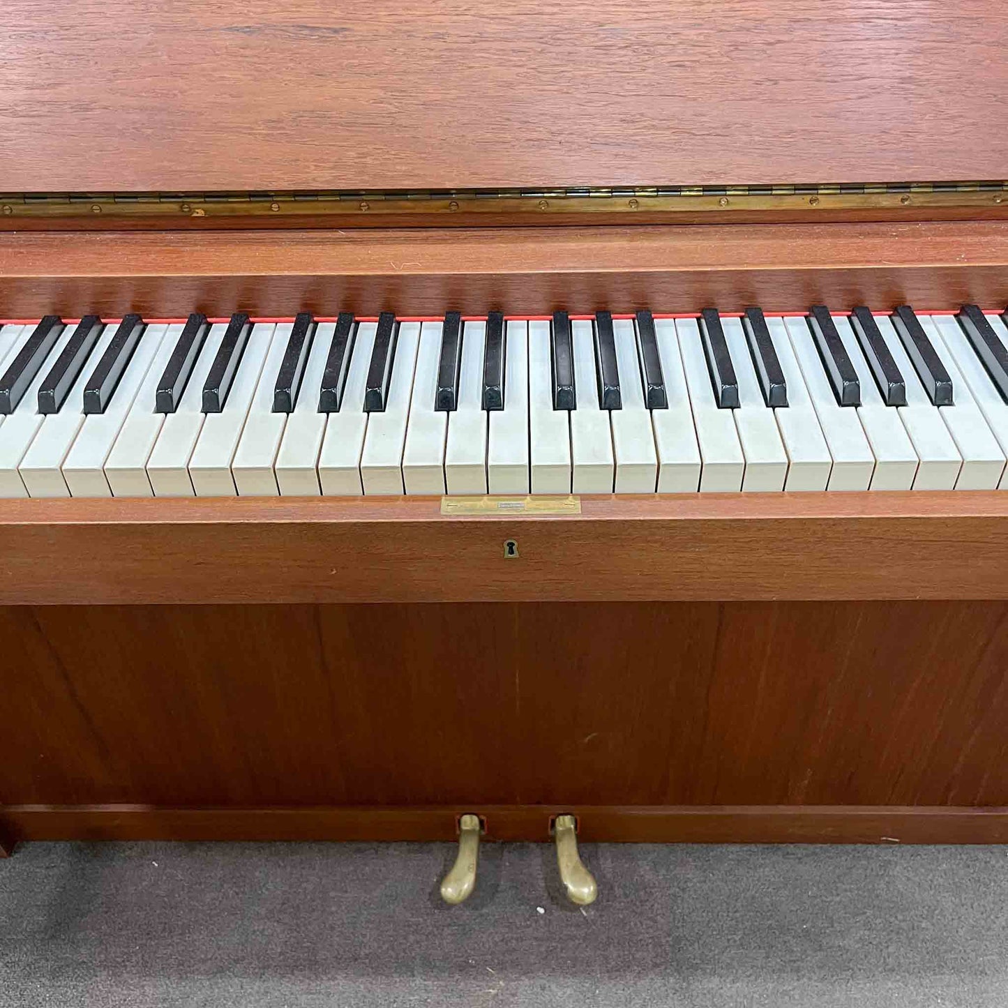 SOLD 1960 Louis Zwicki 36" Teak Wood Finish Spinet Piano