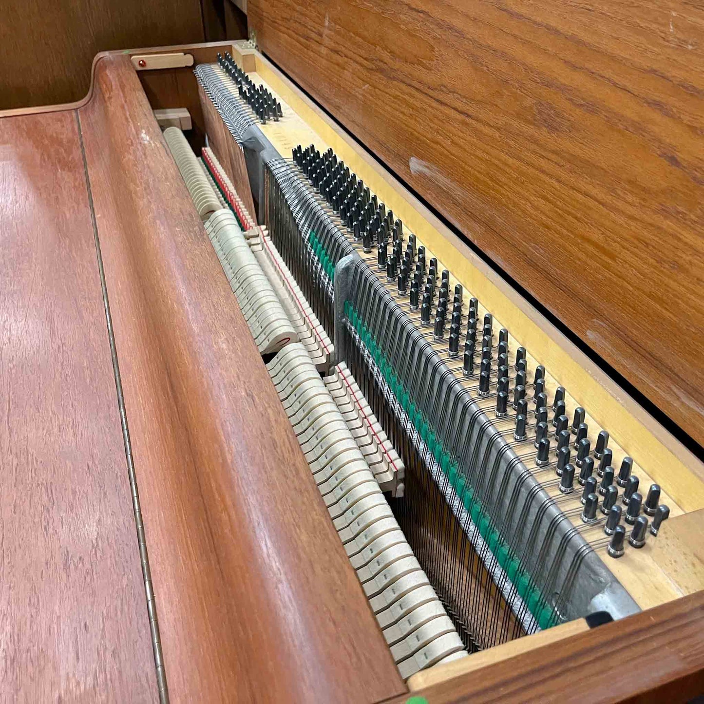 SOLD 1960 Louis Zwicki 36" Teak Wood Finish Spinet Piano