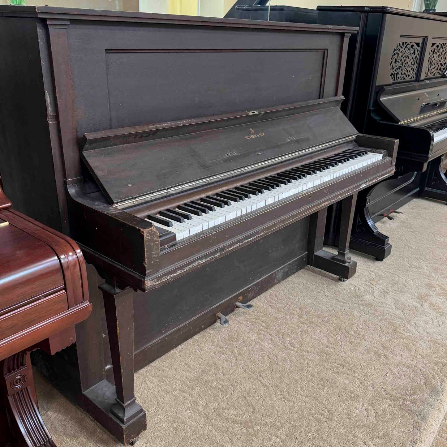 AVAILABLE TO RESTORE: CALL FOR CUSTOM PRICING - 1916 Steinway Wood Finish Upright Piano