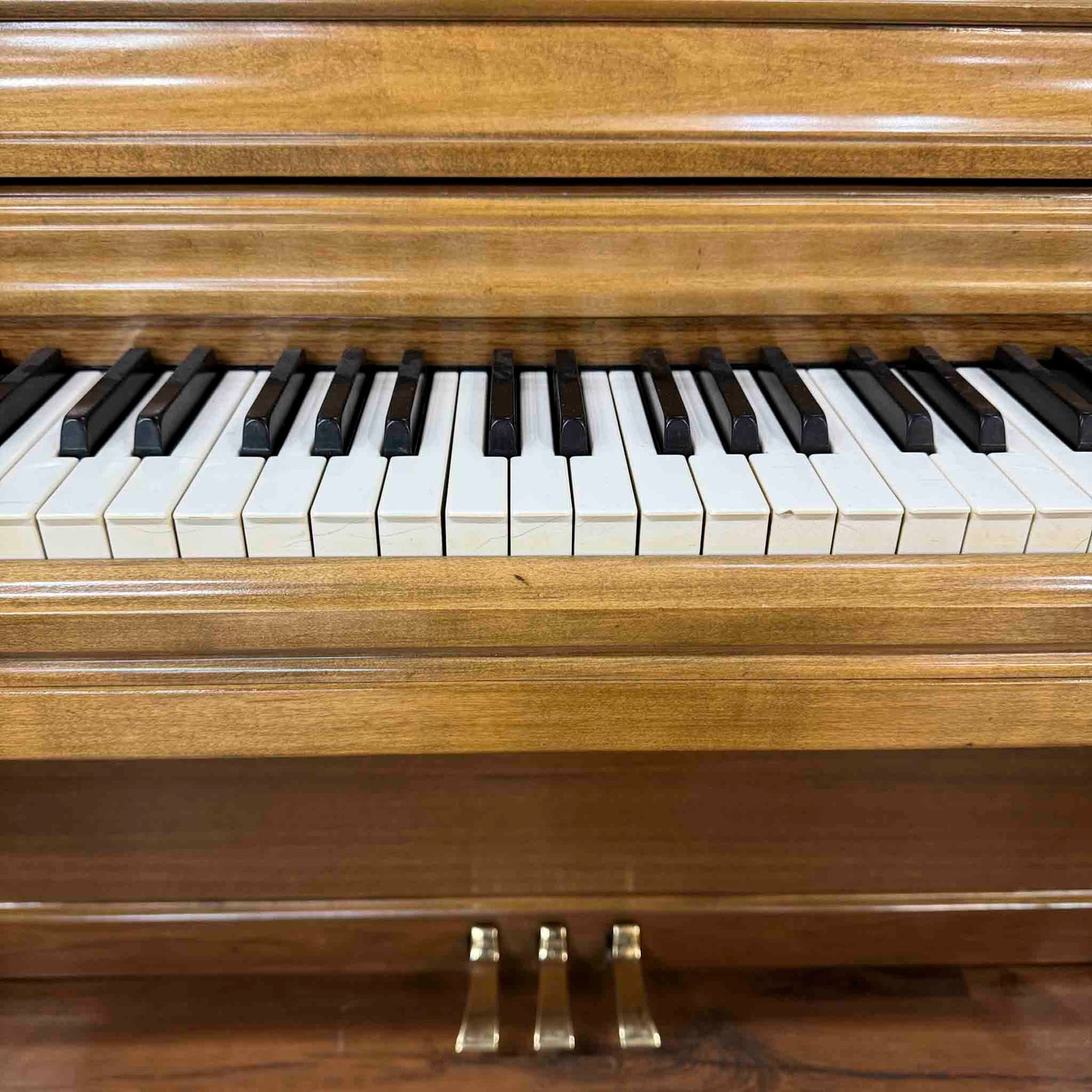CURRENT SHOP WORK - 1966 Wurlitzer Wood Finish Commissioned Console Piano