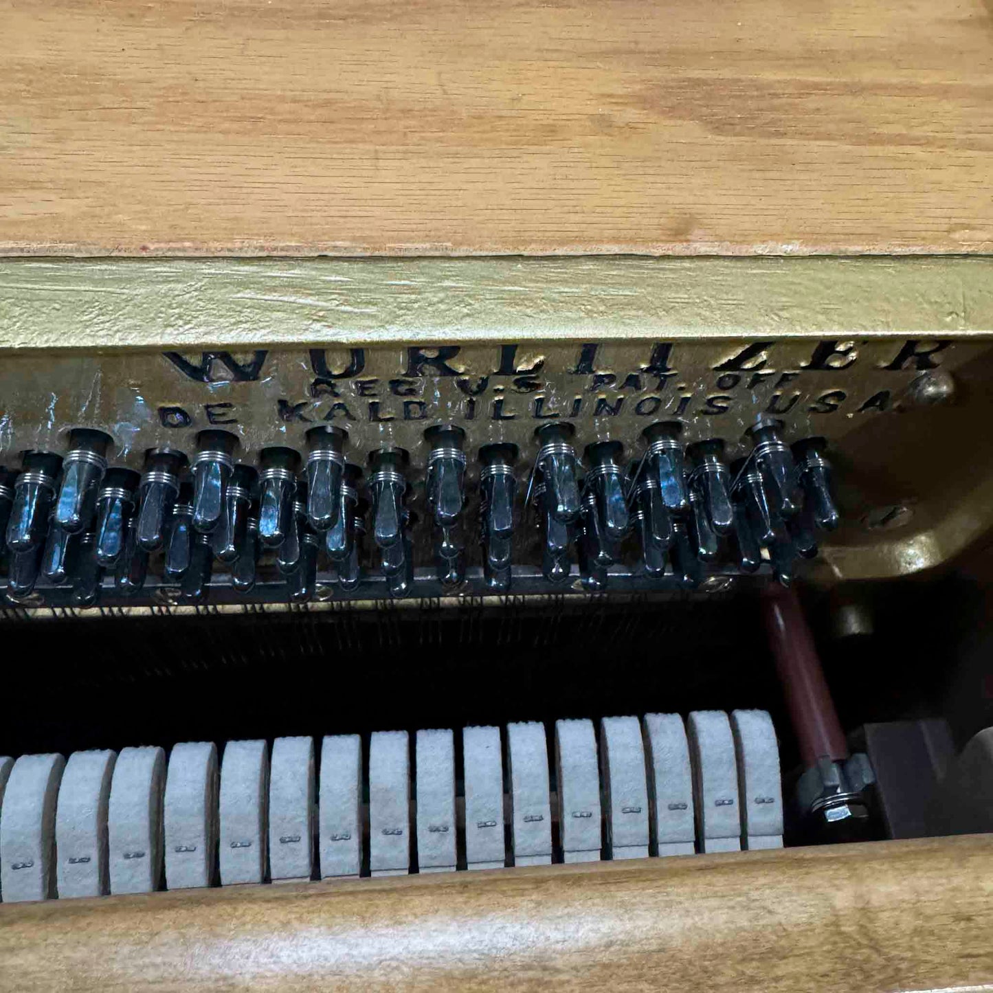 CURRENT SHOP WORK - 1966 Wurlitzer Wood Finish Commissioned Console Piano