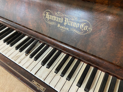 AVAILABLE TO RESTORE: CALL FOR CUSTOM PRICING - 1890 Harvard Wood Finish Upright Piano