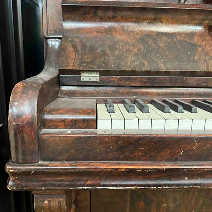 AVAILABLE TO RESTORE: CALL FOR CUSTOM PRICING - 1890 Harvard Wood Finish Upright Piano