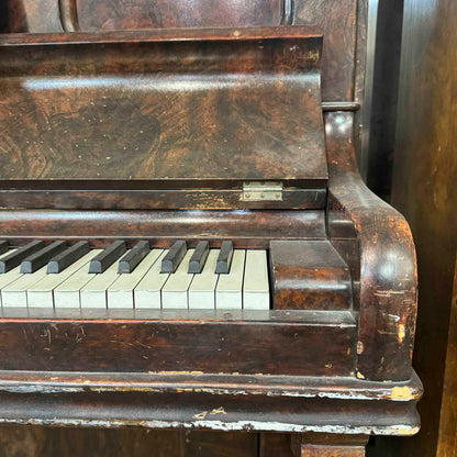 AVAILABLE TO RESTORE: CALL FOR CUSTOM PRICING - 1890 Harvard Wood Finish Upright Piano